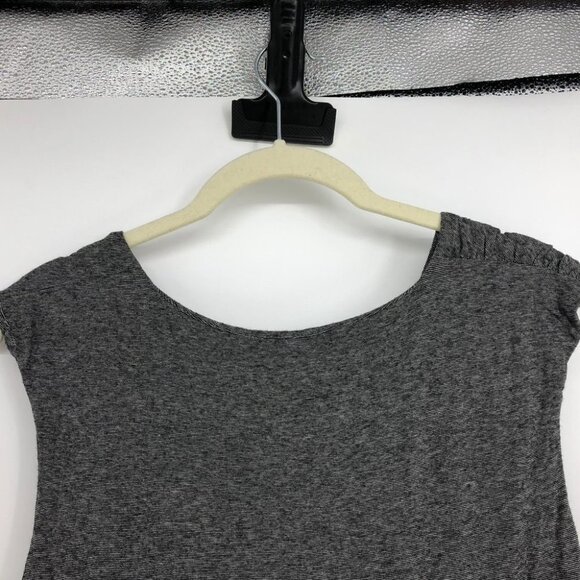 Sandro Heathered Grey Ruched Short Sleeve Jersey Mini  Dress size 8 / L - Picture 6 of 11